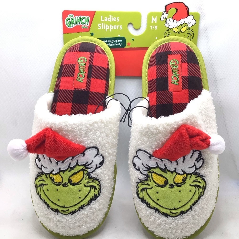Dr. Seuss How the Grinch Stole Christmas Slip-On House Slippers